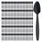 Black Plastic Spoons Bulk - Durable Disposable Plastic Silverware Spoons 300